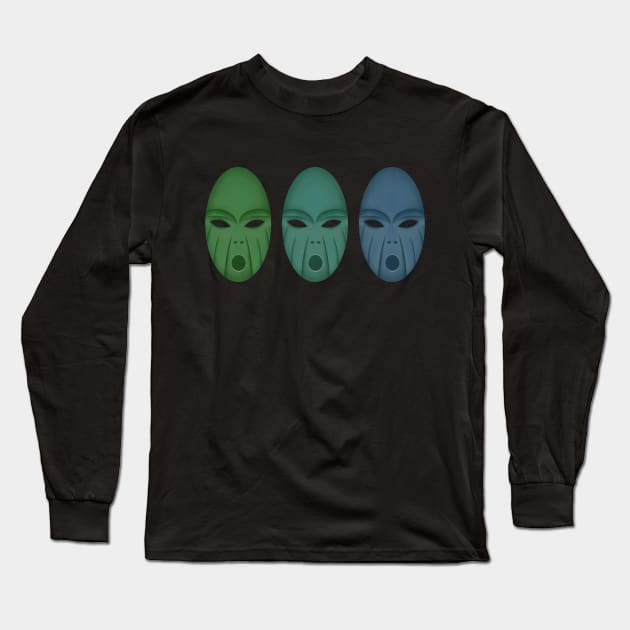 Three Aliens Long Sleeve T-Shirt by stefy